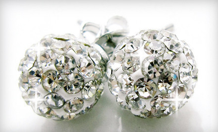 $29 for 8 mm Round Crystal-Pavé Disco-Ball Earrings with Swarovski Elements Crystals from CZ Jewels ($99.95 Value)
